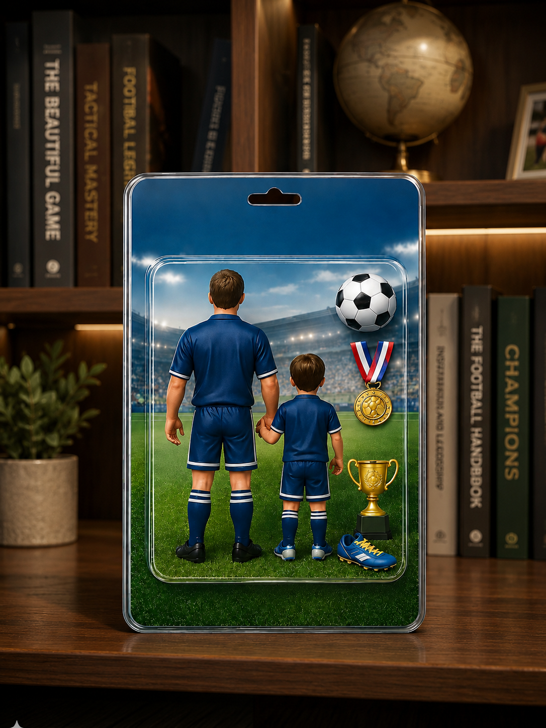 Custom Dad & Kids Soccer Acrylic Plaque, Personalized Father’s Day Gift for Dad and Family Keepsake